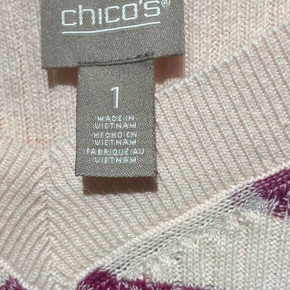 Chico's Women's Multicolor Colorblock Knitted V-Neck Pullover Sweater Medium - Picture 11 of 12
